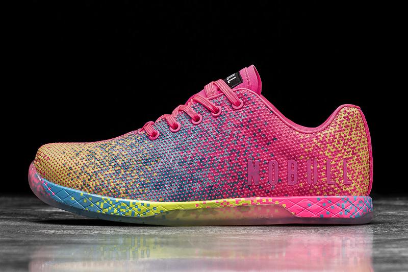 Nobull Neon Pink Glitch Men's Trainers Pink | USA Q1375M